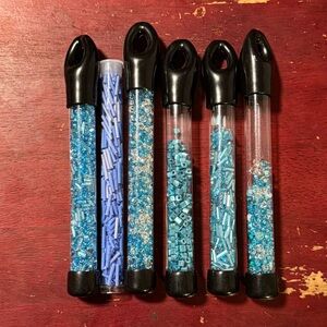 Lot of 6 Blue Czech Glass Seed Beads